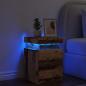 Preview: ARDEBO.de - LED-Nachttisch Altholz-Optik 35x39x55 cm Holzwerkstoff