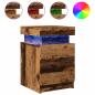 Preview: LED-Nachttisch Altholz-Optik 35x39x55 cm Holzwerkstoff