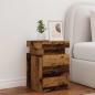 Preview: LED-Nachttisch Altholz-Optik 35x39x55 cm Holzwerkstoff