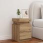 Preview: ARDEBO.de - LED-Nachttisch Artisan-Eiche 35x39x55 cm Holzwerkstoff