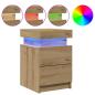 Preview: LED-Nachttische 2 Stk. Artisan-Eiche 35x39x55 cm Holzwerkstoff