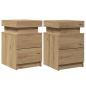 Preview: LED-Nachttische 2 Stk. Artisan-Eiche 35x39x55 cm Holzwerkstoff