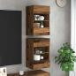 Preview: ARDEBO.de - Wandschränke mit LED-Leuchten für TV 2 Stk. Altholz-Optik