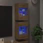 Preview: ARDEBO.de - Wandschränke mit LED-Leuchten für TV 2 Stk. Artisan-Eiche