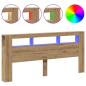 Preview: LED-Kopfteil Artisan-Eiche 220x18,5x103,5 cm Holzwerkstoff
