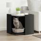 Preview: ARDEBO.de - Katzenstreu Box Umzäunung Schwarz 53 x 53 x 51 cm