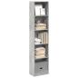 Preview: ARDEBO.de - B?cherregal Betongrau 40x24x176 cm Holzwerkstoff