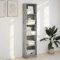 Preview: B?cherregal Betongrau 40x24x176 cm Holzwerkstoff