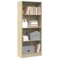 Preview: ARDEBO.de - Bücherregal Sonoma-Eiche 60x24x143 cm Holzwerkstoff