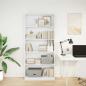 Preview: Bücherregal Weiß 80x24x176 cm Holzwerkstoff