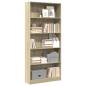 Preview: ARDEBO.de - B?cherregal Sonoma-Eiche 80 x 24 x 176 cm Holzwerkstoff