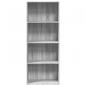 Preview: Bücherregal Grau Sonoma 60x30x152 cm Holzwerkstoff