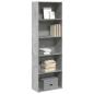 Preview: ARDEBO.de - Bücherregal Betongrau 60x30x189 cm Holzwerkstoff