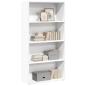 Preview: ARDEBO.de - B?cherregal Wei? 80x30x152 cm Holzwerkstoff