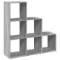 Preview: Raumteiler-B?cherregal 3 Etagen Grau Sonoma 99x29x99 cm
