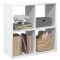 Preview: ARDEBO.de - Raumteiler Bücherregal Weiß 69,5 x 29 x 69,5 cm Holzwerkstoff