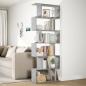 Preview: Raumteiler-Bücherregal 6 Etagen Betongrau 70x24x193 cm