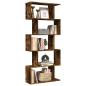 Preview: ARDEBO.de - Raumteiler-Bücherregal 5 Etagen Räuchereiche 70x24x161 cm