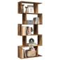 Preview: ARDEBO.de - Raumteiler-Bücherregal 5 Etagen Altholz-Optik 70x24x161 cm
