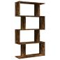Preview: Raumteiler-Bücherregal 4 Böden Räuchereiche 70x24x129 cm