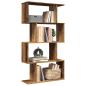 Preview: ARDEBO.de - Raumteiler-Bücherregal 4 Böden Altholz-Optik 70x24x129 cm