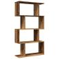 Preview: Raumteiler-Bücherregal 4 Böden Altholz-Optik 70x24x129 cm
