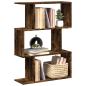 Preview: ARDEBO.de - Raumteiler-Bücherregal 3 Fächer Räuchereiche 70x24x97 cm