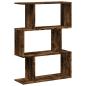 Preview: Raumteiler-Bücherregal 3 Fächer Räuchereiche 70x24x97 cm