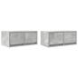 Preview: TV-Schränke 2 Stk. Betongrau 60x31x25,5 cm Holzwerkstoff