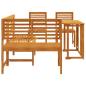 Preview: Gartenbänke Set 4 pcs Braun Akazie Massivholz