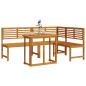Preview: Gartenbänke Set 3 pcs Braun Massivholz Akazie
