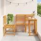 Preview: Garten Bistro Set 3 pcs Braun Massivholz Akazie