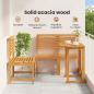 Preview: Garten Bistro Set 3 pcs Braun Massivholz Akazie