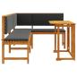 Preview: Gartenbänke Set 3 pcs Braun Massivholz Akazie