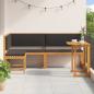Preview: Gartenbänke Set 3 pcs Braun Massivholz Akazie