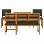 Preview: Garten Bistro Set 4 pcs Braun Massivholz Akazie
