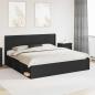 Preview: ARDEBO.de - Bettgestell mit Stauraum und Kopfteil Schwarz 200 x 200 cm