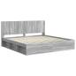 Preview: Bettgestell mit Stauraum und Kopfteil Sonoma-Grau 200 x 200 cm