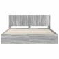 Preview: Bettgestell mit Stauraum und Kopfteil Sonoma-Grau 200 x 200 cm