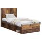 Preview: Bettgestell mit Stauraum und Kopfteil Altholz 90 x 200 cm