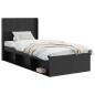 Preview: Bettgestell mit Stauraum und Kopfteil Schwarz 90 x 190 cm