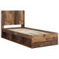 Preview: Bettgestell mit Stauraum und Kopfteil Altholz 90 x 190 cm