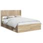 Preview: Bettgestell mit Stauraum und Kopfteil Sonoma-Eiche 140 x 190 cm