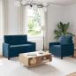 Preview: ARDEBO.de - Sofa Set 2 stk. Blau Samt