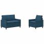 Preview: Sofa Set 2 stk. Blau Samt