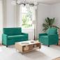 Preview: ARDEBO.de - Sofa Set 2 stk. Türkis Samt