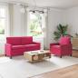 Preview: ARDEBO.de - Sofa Set 2 stk. Weinrot Samt