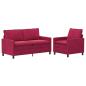 Preview: Sofa Set 2 stk. Weinrot Samt