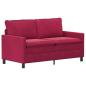 Preview: Sofa Set 2 stk. Weinrot Samt