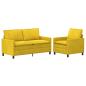 Preview: Sofa Set 2 Stk. Gelb Samt